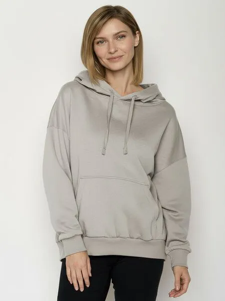 GreenBomb GREENBOMB No Rain Mello - Lässiger Hoodie aus Bio-Baumwolle / hochwertiger Print / GOTS / Fair & Vegan, Grau (sandstone), – Produktbild 2 von 4