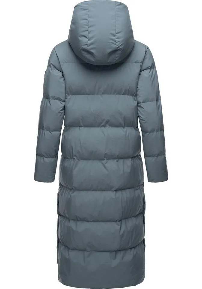 ragwear ragwear Wintermantel Patrise Extralanger Damen Winter Steppmantel mit Gehschlitzen, Grau, – Produktbild 3 von 4