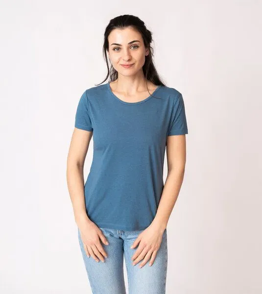 Gary Mash GARY MASH Damen Basicshirt aus Bambusviskose, Blau, – Produktbild 3 von 3