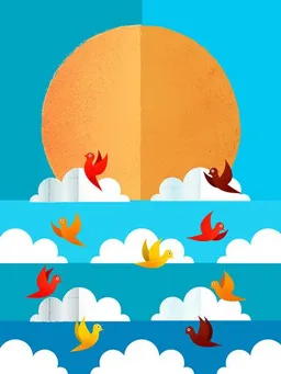 Photocircle Photocircle Poster / Leinwandbild - Birds Flying High Illustration – Produktbild 1 von 1