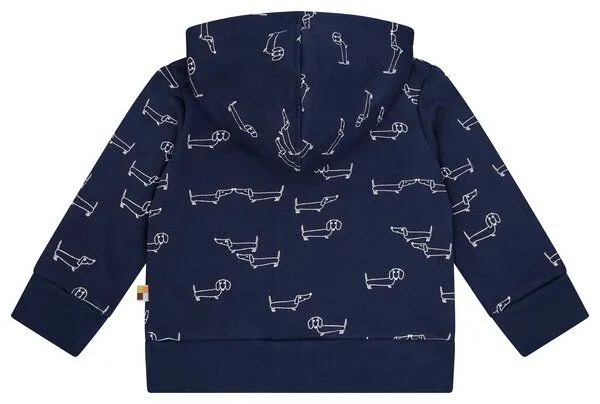 loud + proud loud + proud Babys & Kinder Sweatjacke mit Kapuze, GOTS-zertifiziert, Ultramarine(blau), – Produktbild 2 von 3