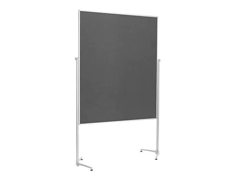 magnetoplan magnetoplan Moderationswand einteilig mit Alu-Fuß, Filz grau, – Produktbild 2 von 3