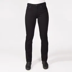 fairjeans fairjeans schwarze Basic-Jeans STRAIGHT BLACK, gerades Bein, mittelhoher Bund, Biobaumwolle – Produktbild 1 von 1