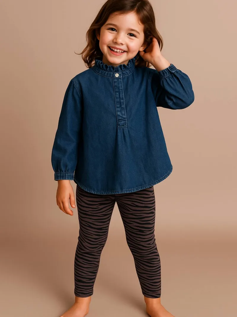 Envie De Fraise Mädchen Leggings ENVIE DE FRAISE Mama-Tochter-Capsule zebramuster, Braun zebramuster, – Produktbild 2 von 3