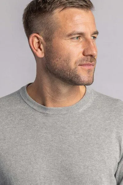 DIRTS dirts Classic Knit Crewneck, Grey melange, – Produktbild 3 von 4