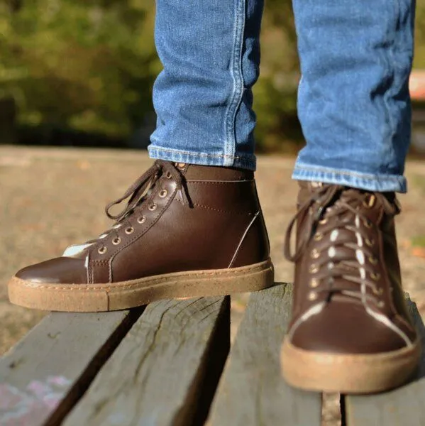 Fairticken Fairticken Shoes gefütterte Winter Hi-Sneaker MERCAN, Cognac (braun), – Produktbild 2 von 4