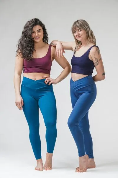 YogiLiebe YogiLiebe Yoga Wende-Bra Maitri aus Bio-Baumwolle | 4-in-1 Handgefertigt in Deutschland, Naviblau-aqua mint, – Produktbild 3 von 3