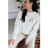 Kultgut Kultgut Artdesign - Biofair- Kuscheliger Sweatpullover /Juicy meet Smoothie, Natur, – Produktbild 1 von 1