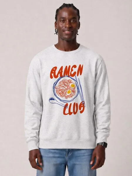 watapparel watapparel Sweatshirt Unisex Ramen Club, Cool heather grey, – Produktbild 2 von 2