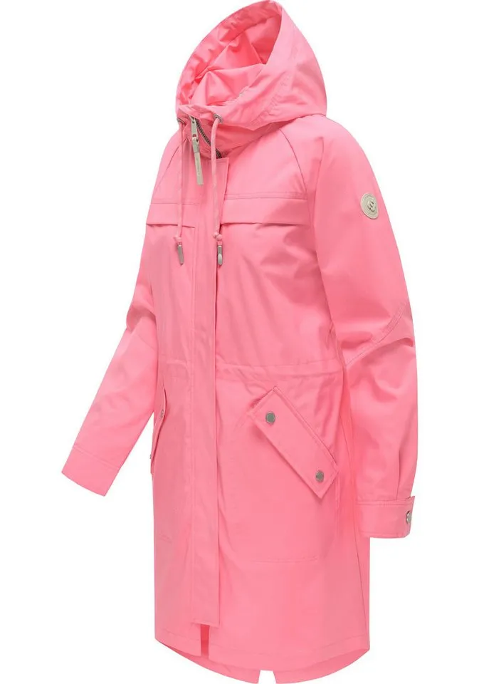 ragwear ragwear Regenmantel Ximenna wasserdichter und atmungsaktiver Damen Übergangsparka, Rosa, – Produktbild 3 von 5