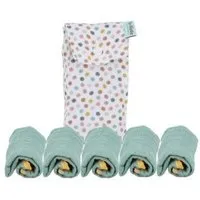 NoWaste Wrapping NoWaste Wrapping NoWaste Stofftaschentücher Taschentücher aus Stoff 5er SET inkl. Tasche, Bunte punkte, – Produktbild 1 von 1