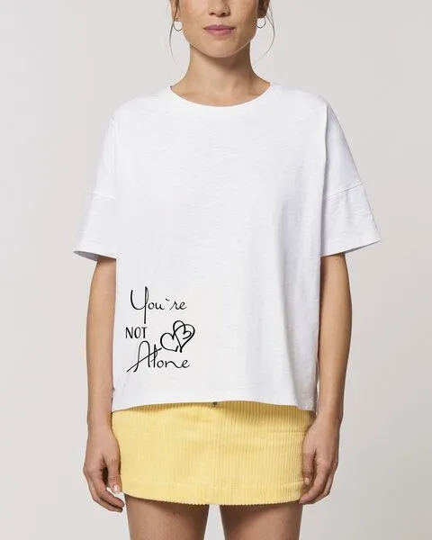 Human Family Human Family Kastenförmiges Bio Damen T-Shirt "Mood - You´re Not Alone" in 3 Farben, Weiss, – Produktbild 1 von 2