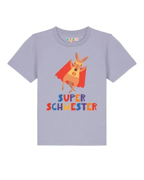 watabout.kids watabout.kids T-Shirt Kinder Känguru Superschwester, Lavender, – Produktbild 1 von 2
