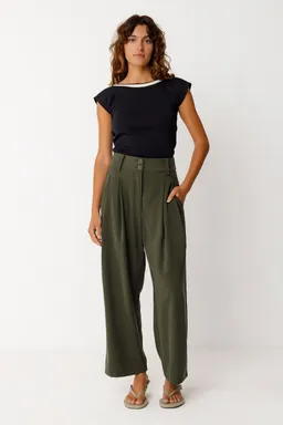 SKFK SKFK Damen vegan Hose Esti Grün – Produktbild 1 von 1