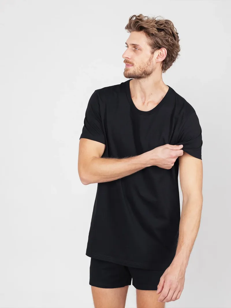 erlich textil erlich textil Paul T-Shirt aus Bio-Baumwolle, made in Europe, Schwarz, – Produktbild 1 von 6