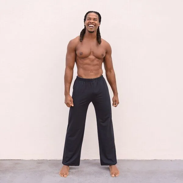 Jaya Jaya CARLOS - Männer - Hose für Yoga und Freizeit aus Biobaumwolle, Black/schwarz, – Produktbild 1 von 3