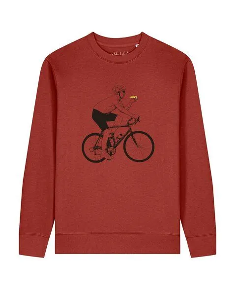 watapparel watapparel Sweatshirt Unisex Fahrrad und Pizza, Earthy red, – Produktbild 1 von 2