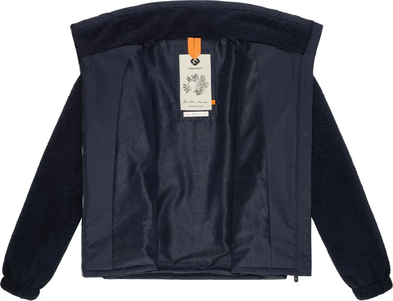 ragwear ragwear Plüschjacke Nordicka Sportliche Kapuzenjacke mit Kunstleder-Elementen, Blau, – Produktbild 1 von 4