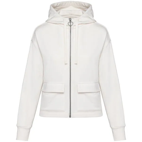 Greenspired Greenspired Umweltfreundliches Damen-Kapuzensweatshirt aus French Terry mit Reißverschluss 300g/m² XS-XL, Elfenbein, – Produktbild 1 von 2