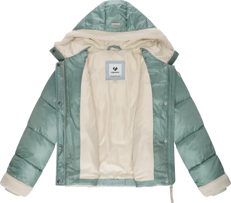 ragwear ragwear Winterjacke Editah Shiny YOUMODO Jacke mit Plüsch-Details und glänzender Optik, Grün, – Produktbild 1 von 4