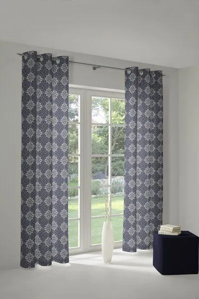 Nature by Adam Nature by Adam Vorhang aus 100% Bio-Baumwolle - Made in Germany - Romantic Puligny, Dunkelblau, – Produktbild 7 von 7