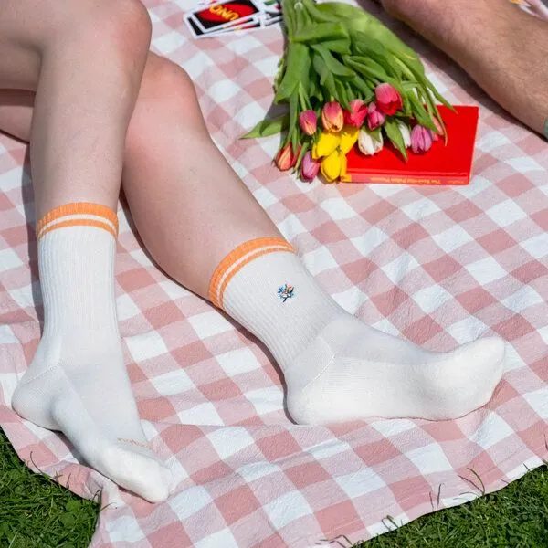 Natural Vibes Natural Vibes Plant Socken | Bio GOTS | Naturweiße Tennissocken | Blumen | Herren Damen Socken | Unisex – Produktbild 4 von 4