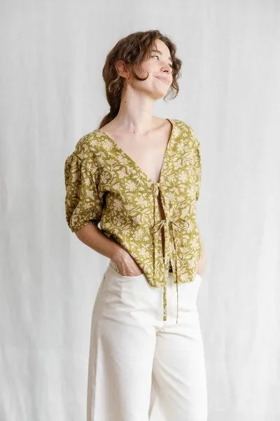 Jyoti - Fair Works Jyoti - Fair Works Hanf/ Tencel Bluse Kalira Blockprint – Produktbild 2 von 4