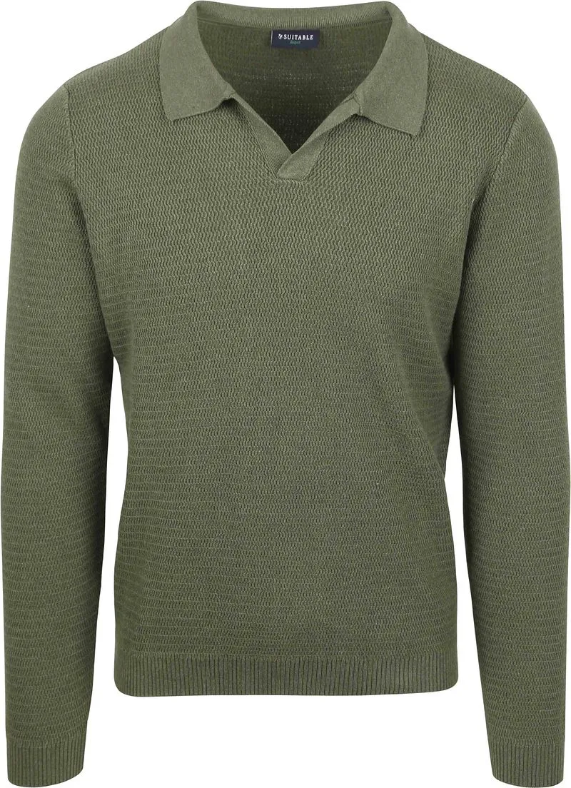 Suitable Suitable Pullover Riva Structure Melange Grün - Größe XXL, Grün, – Produktbild 1 von 5