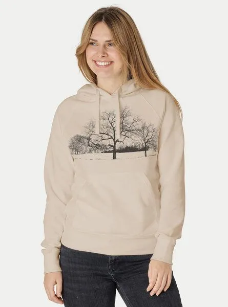 Peaces.bio - handbedruckte Biomode Peaces.bio - handbedruckte Biomode Damen Hoodie Landscape, Sand, – Produktbild 2 von 2