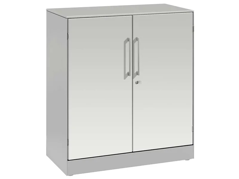 Flügeltürenschrank "CONTACT", Höhe 91,5 cm (BxT) 80 x 43,5, Silber, – Produktbild 1 von 1
