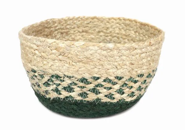 El Puente El Puente Korb | Fair Trade & Handmade aus Bangladesch, Grün,natur, – Produktbild 2 von 2
