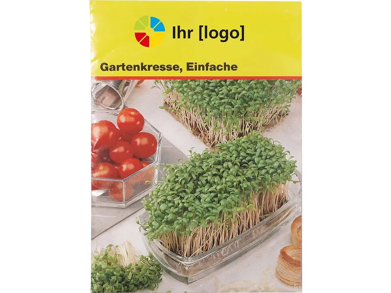 Bio Samentütchen 'Kresse' mit 1-4 farbigem individuellem Aufdruck – Produktbild 1 von 1