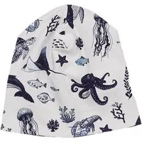 Walkiddy Beanie Weiß Wal & Meerestiere Allover Bio-Baumwolle GOTS weich – Walkiddy – Produktbild 1 von 1