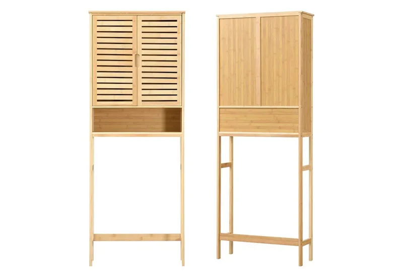 en.casa Badregal, Geta Toilettenschrank 170 x 66 x 23 cm Bambus Natur, Beige, – Produktbild 4 von 4