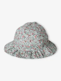 Vertbaudet Mädchen Baby Sonnenhut mit Blumenmuster salbei – Produktbild 1 von 1