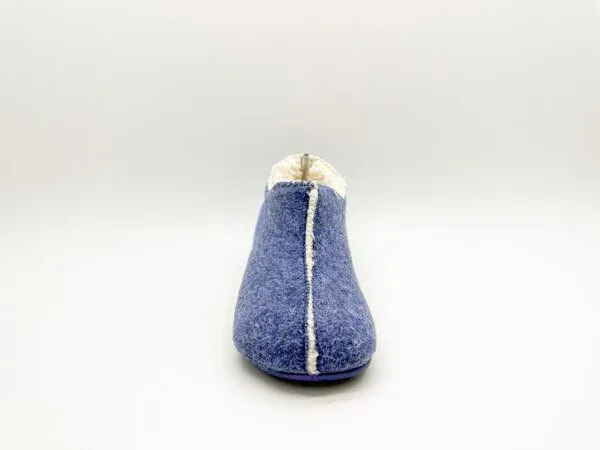 thies Veganer Kids Organic Slipper Boot "thies ®" aus recycelten Flaschen, Navy (blau), – Produktbild 3 von 4