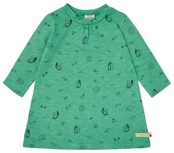 loud + proud loud + proud Babys & Kinder Kleid Slub Jersey mit Druck, GOTS-zertifiziert, Plant(grün), – Produktbild 1 von 3