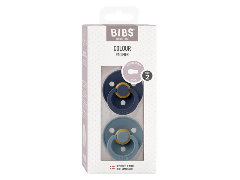 BIBS BIBS Schnuller Naturlatex "Colour" 2er Pack kirschförmig 6-18 Monate, Blau, – Produktbild 3 von 3