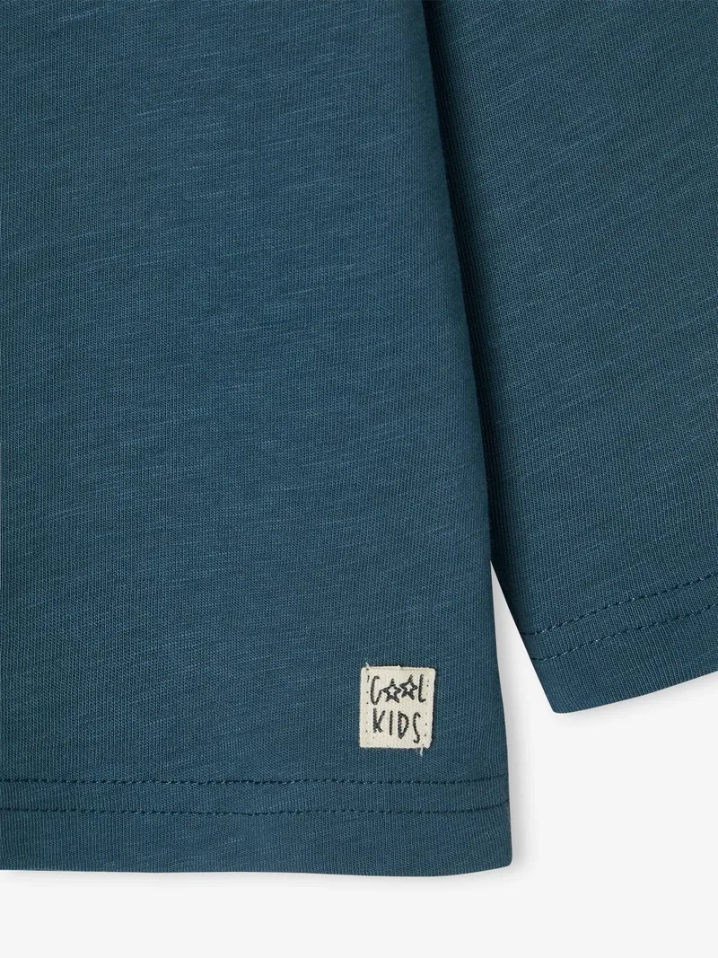 Vertbaudet Jungen Langarmshirt BASIC, Dunkelblau, – Produktbild 3 von 3