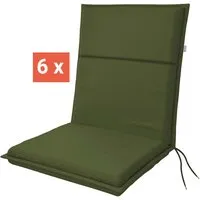 Doppler doppler Auflage "LIFE" für Niederlehner, 6er-Pack, 100x48x4 cm, Polyester, moosgrün – Produktbild 1 von 1