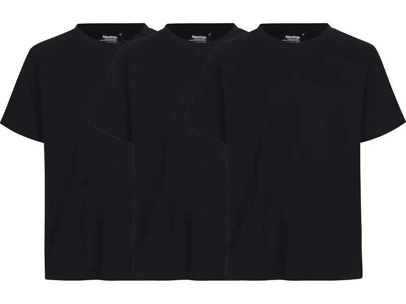 Neutral Neutral 3er-Pack Bio-Unisex-T-Shirt mit Rundhalsausschnitt, schwarz, Gr. M – Produktbild 1 von 1