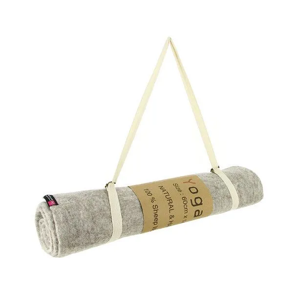 GLOBO Fair Trade GLOBO Fair Trade Matte Yoga, Wollfilz, Hellgrau, – Produktbild 2 von 2