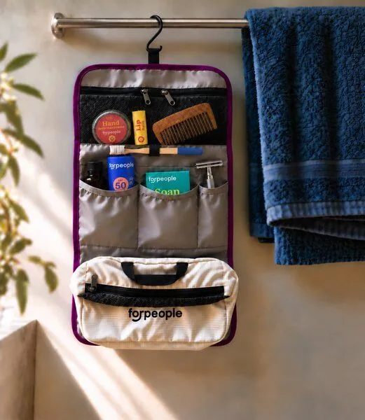 forpeople forpeople Kulturtasche zum Aufhängen – mit abnehmbarer Mini-Pouch – Produktbild 1 von 4