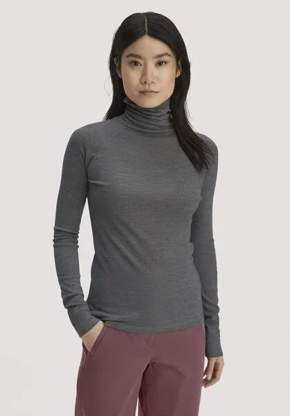 hessnatur hessnatur Longsleeve Slim aus Bio-Merinowolle und TENCEL Lyocell, Grau, – Produktbild 1 von 4