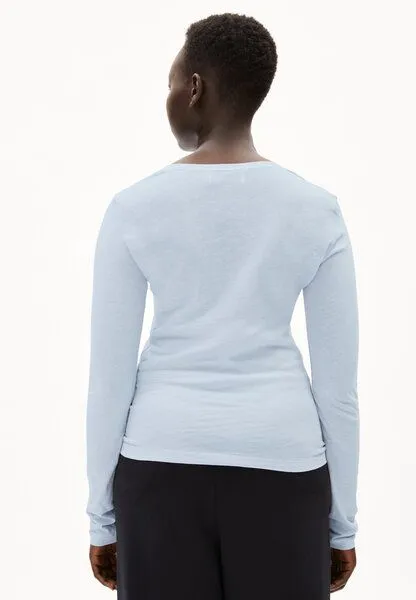 ARMEDANGELS ARMEDANGELS ENRICCAA SOFT Damen Longsleeve Slim Fit aus Bio-Baumwolle, Morning sky, – Produktbild 2 von 4