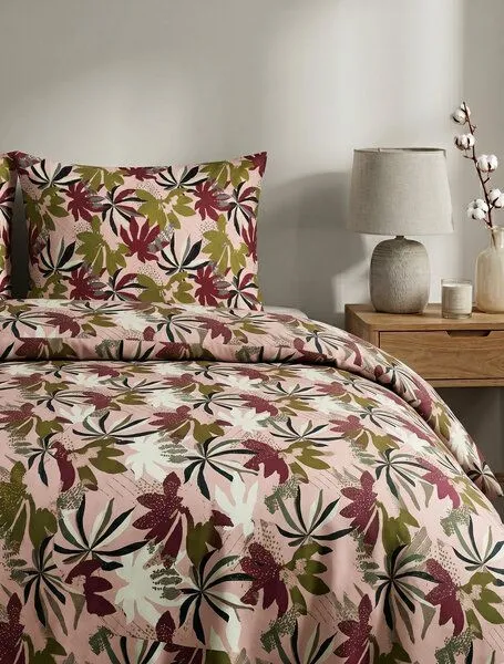 Nature by Adam Nature by Adam Bettwäsche 2tlg aus 100% Bio-Baumwolle - Made in Germany - Jungle, Rosa, – Produktbild 1 von 4