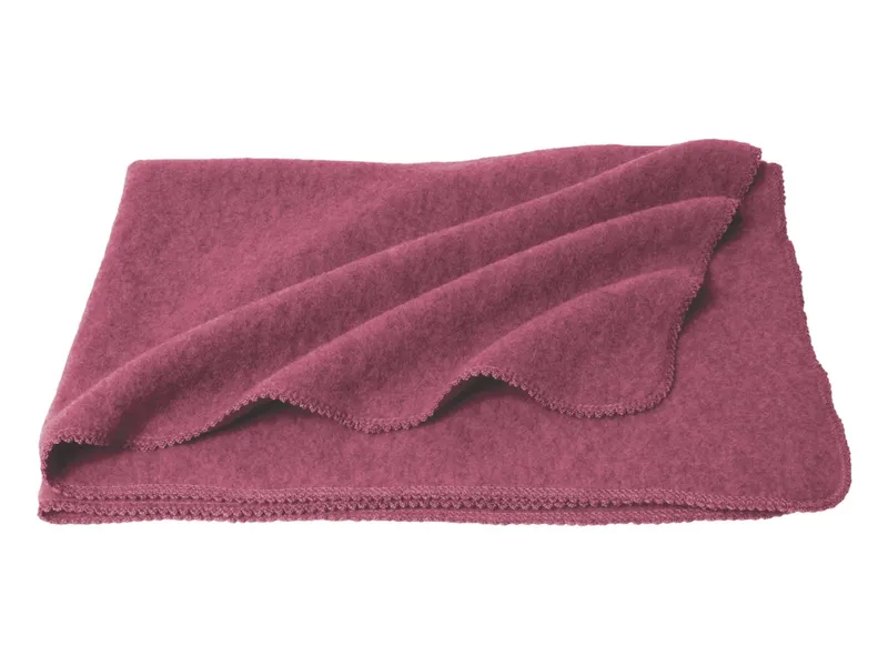 Reiff Strickwaren Babydecke Bio-Merinowolle Fleece malve Gr. 1 (95 x 70 cm), Rot, – Produktbild 1 von 1