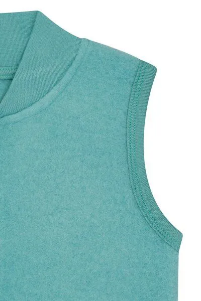 loud + proud loud + proud Babys & Kinder Weste aus Wollfleece, GOTS-zertifiziert, Oregano(grün), – Produktbild 3 von 3