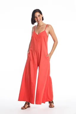 RAVENS VIEW IBIZA RAVENS VIEW IBIZA Damen vegan Jumpsuit Chiara Satin Radiant Red – Produktbild 1 von 1
