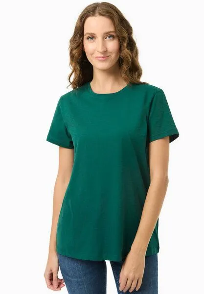 ORGANICATION ORGANICATION Damen Basic T-Shirt aus Bio-Baumwolle, Deep emerald, – Produktbild 1 von 4